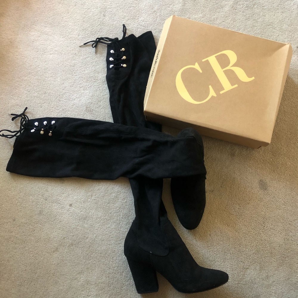 Black Thigh High Boots